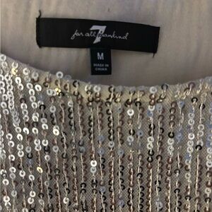 7 For All Mankind Silver Sequin Mini Dress